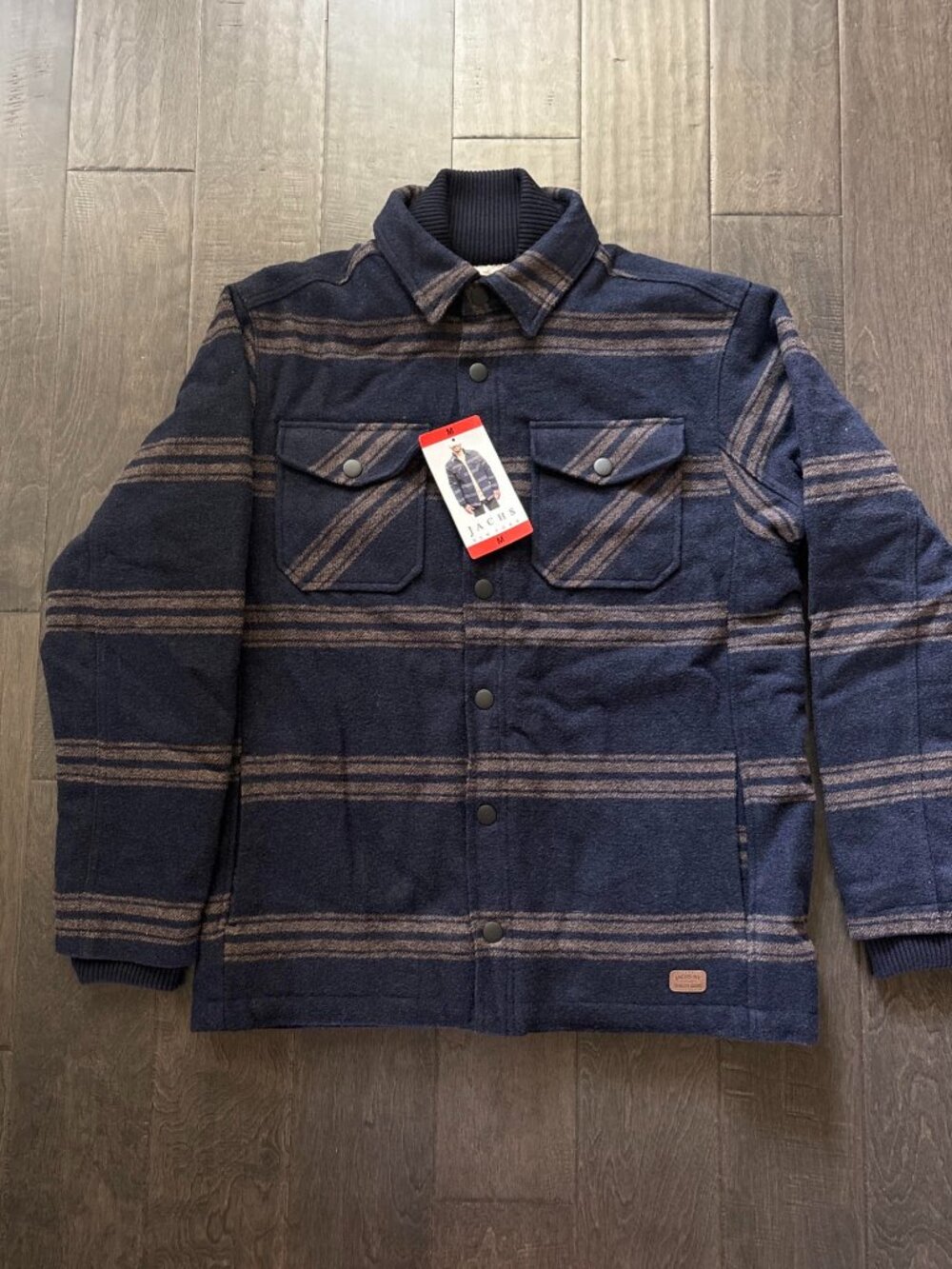 NEW Men's Jachs New York Heavyweight Fleece Lined Shirt Jacket Coat - Blue - Med